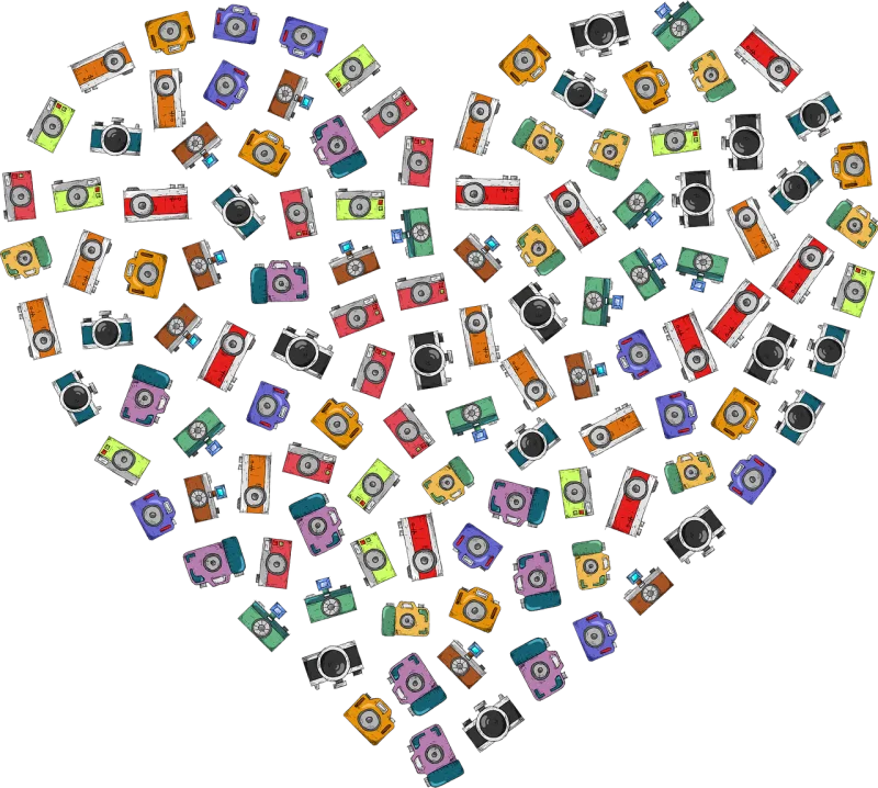 Camera Heart Love Stickdatei – Herzen & Liebe