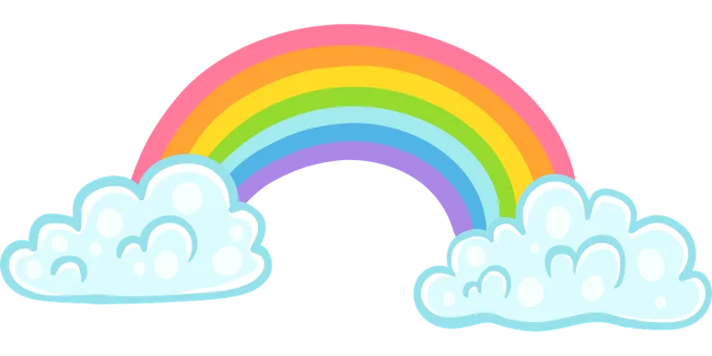 Rainbow Kawaii Cloud Stickdatei – Natur