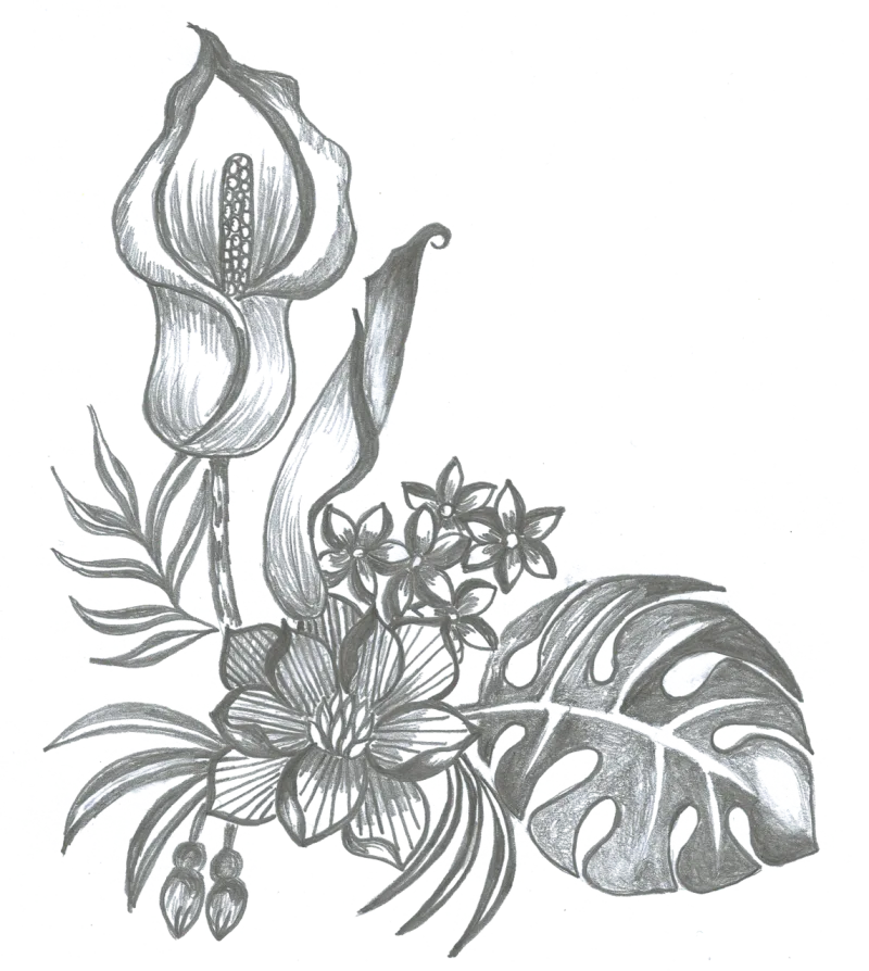 Orient Botany Plant Stickdatei – Blumen