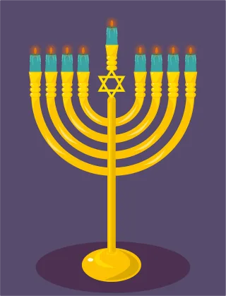 Menorah Hanukkah Candles Stickdatei