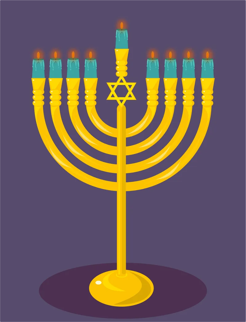 Menorah Hanukkah Candles Stickdatei – Weihnachten