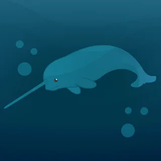 Animal Narwhal Nature Stickdatei