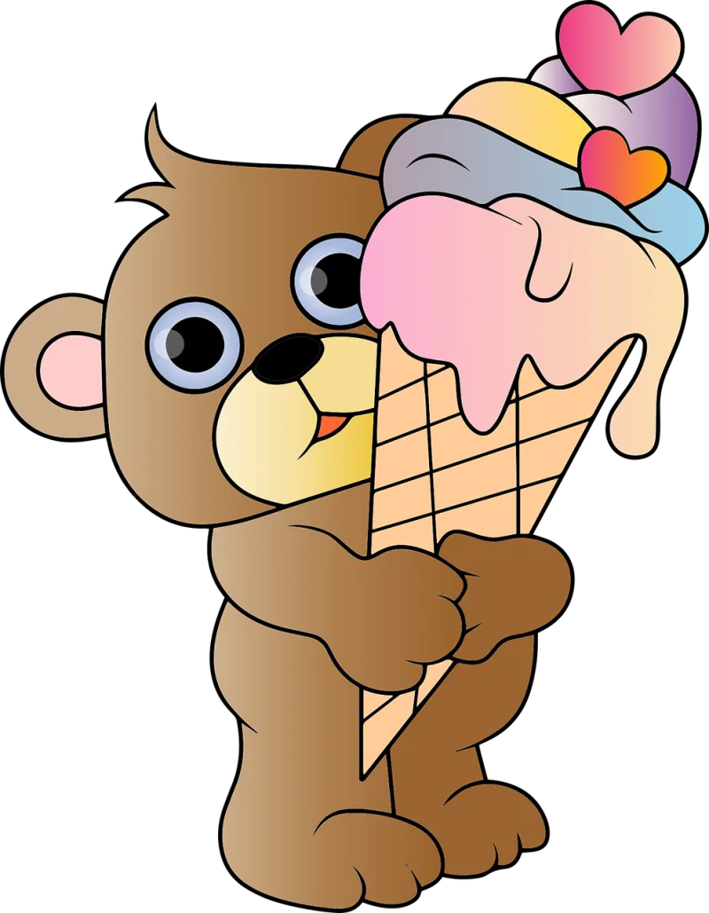 Teddy bear Ice cream Cartoon Stickdatei – Kinder