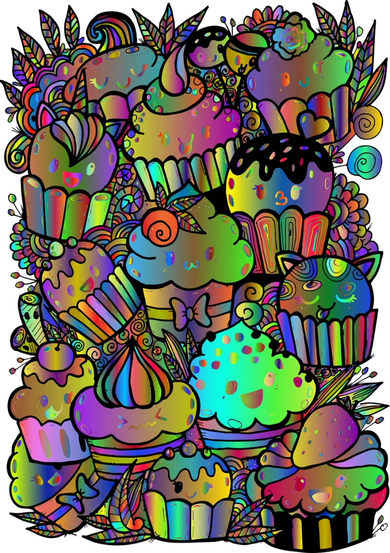 Cupcake Doodle Nature Stickdatei – Kinder