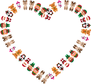 Christmas Heart Frame Stickdatei