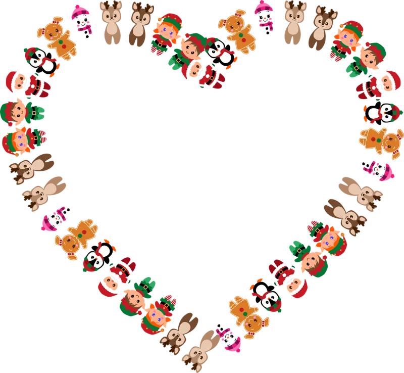 Christmas Heart Frame Stickdatei – Weihnachten