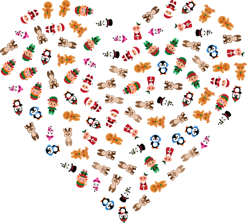 Christmas Heart Love Stickdatei – Weihnachten
