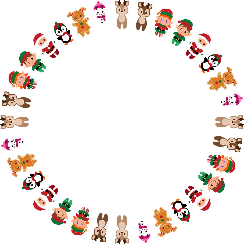 Christmas Frame Border Stickdatei – Weihnachten