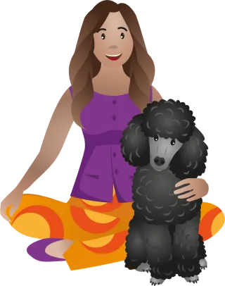 Girl Dog Poodle Stickdatei