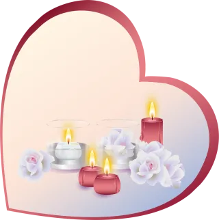 Valentine card Rose Candles Stickdatei