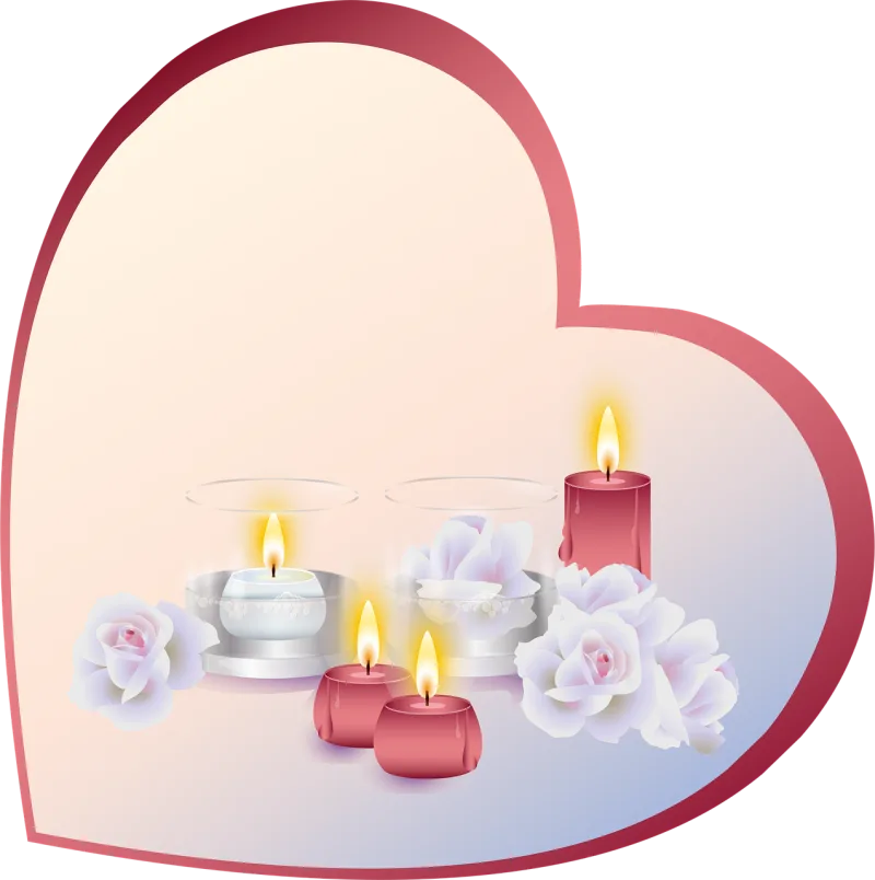 Valentine card Rose Candles Stickdatei – Weihnachten