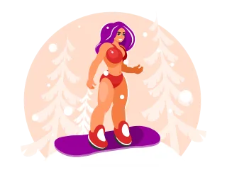 Activity Ski Woman Stickdatei