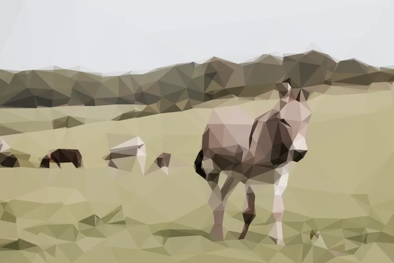 Donkey Pasture Pixel art Stickdatei – Natur