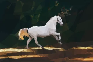 Galloping horse White horse Pixel art Stickdatei