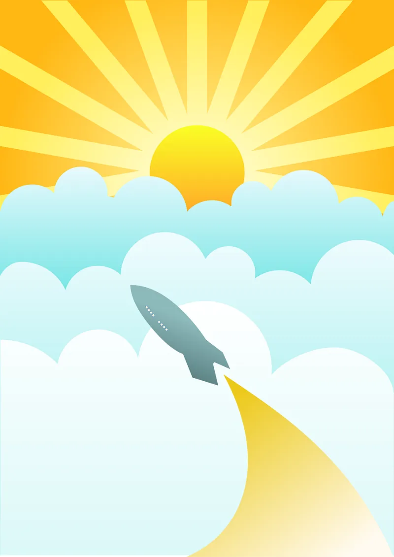 Sun Rocket Sky Stickdatei – Kinder