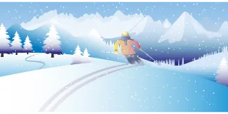 Winter Adventure Skier Stickdatei