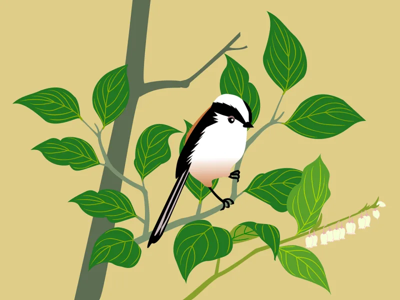 Bird Nature Leaves Stickdatei – Natur