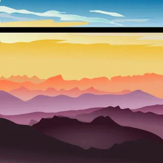 Sunset Mountains Nature Stickdatei