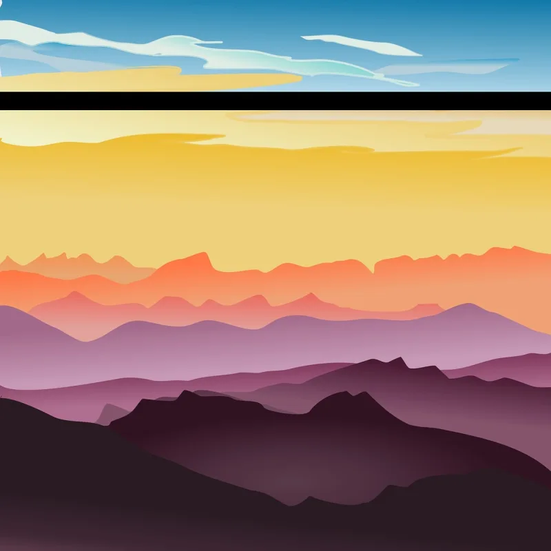 Sunset Mountains Nature Stickdatei – Natur