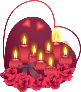 Valentine card Rose Candles Stickdatei