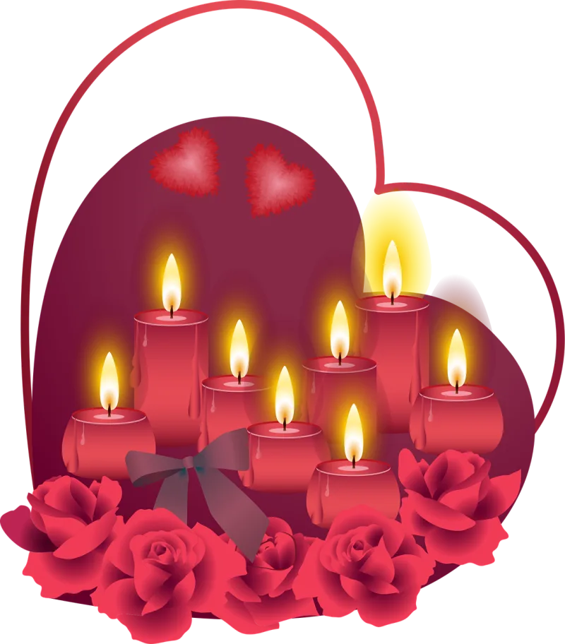 Valentine card Rose Candles Stickdatei – Weihnachten