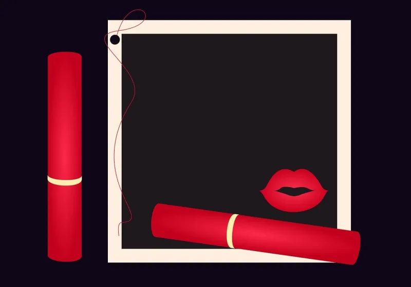 Make-up Kiss mark Background Stickdatei – Herzen & Liebe