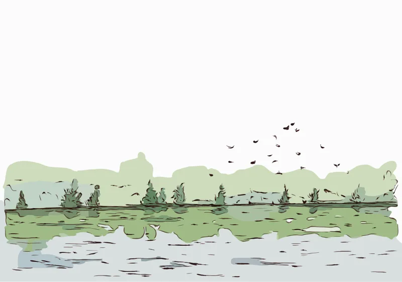 River Lake Birds Stickdatei – Natur