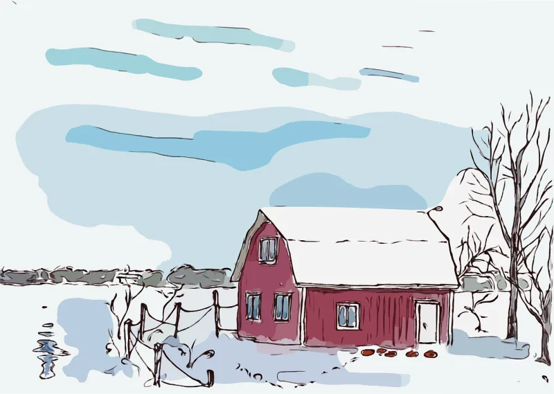 House Winter Season Stickdatei – Weihnachten