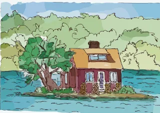 Island House Forest Stickdatei
