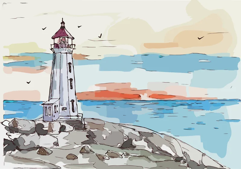 Lighthouse Nature Sea Stickdatei – Fahrzeuge