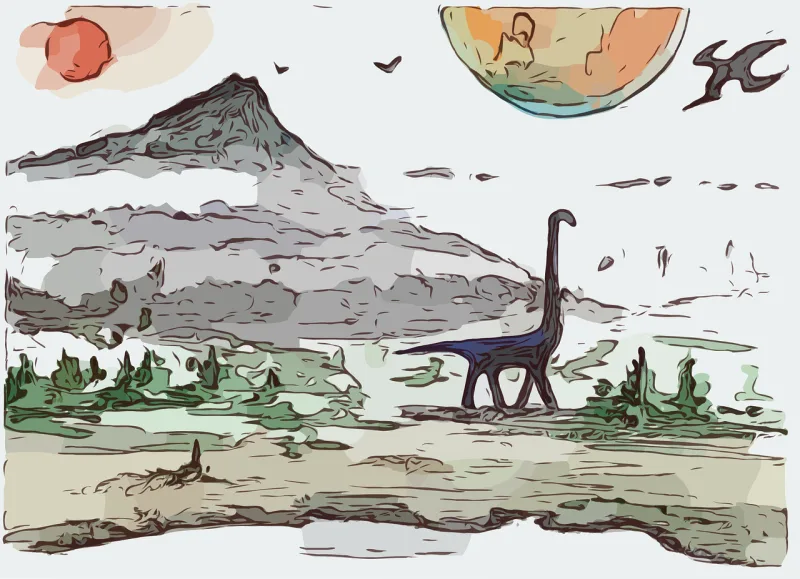 Dinosaur Prehistoric Planet Stickdatei – Kinder