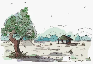 Hut Tree Nature Stickdatei