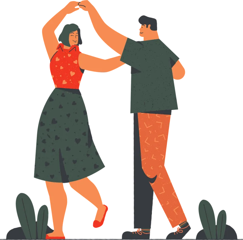 Couple Romance Dancing Stickdatei – Herzen & Liebe
