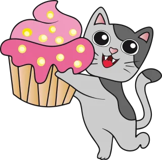 Cartoon cat Cupcake Dessert Stickdatei