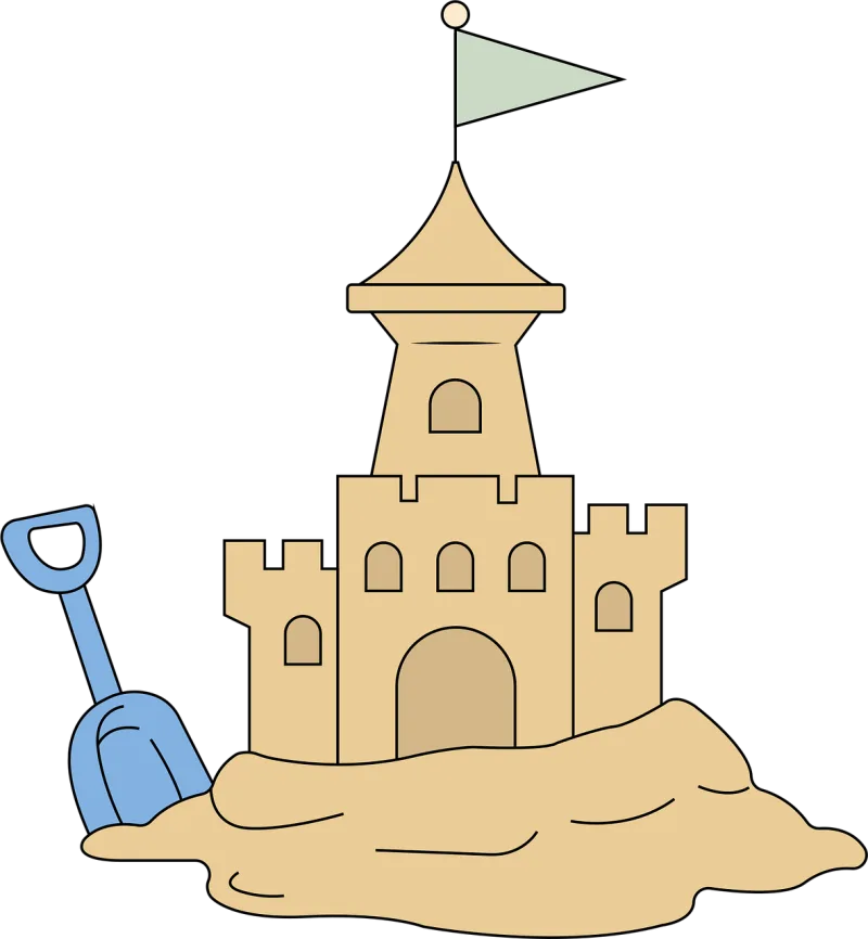 Sand castle Beach Nature Stickdatei – Kinder
