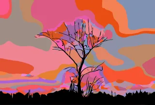 Tree Landscape Abstract Stickdatei – Natur