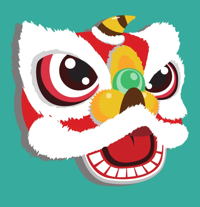 Chinese lion Lion dance New year Stickdatei – Tiere