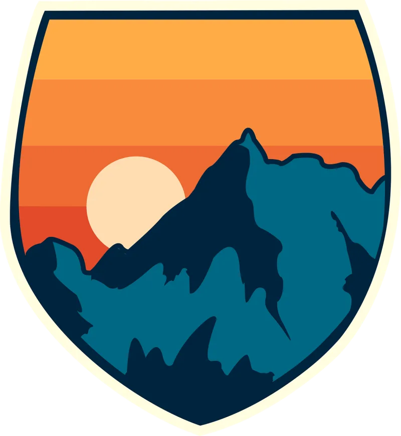 Mountain Sunset Landscape Stickdatei – Natur