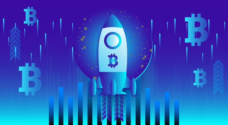 Spaceship Bitcoin Rocket Stickdatei – Kinder