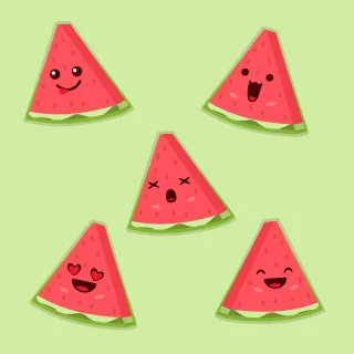 Watermelon Fruit Juicy Stickdatei