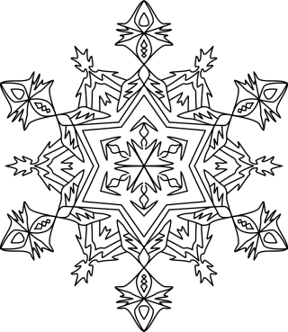 Snowflake Winter Hexagonal Stickdatei