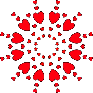 Hearts Valentine Shape Stickdatei