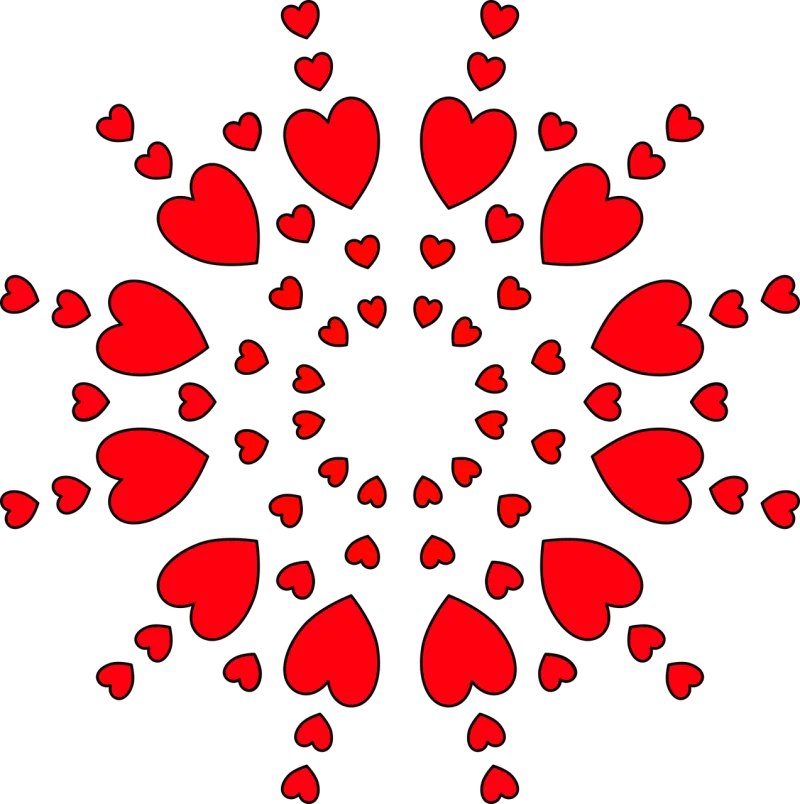 Hearts Valentine Shape Stickdatei – Herzen & Liebe