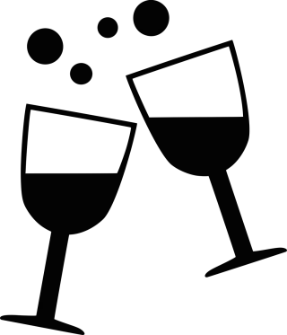 Party logo Party icon Wine glasses Stickdatei – Essen & Trinken