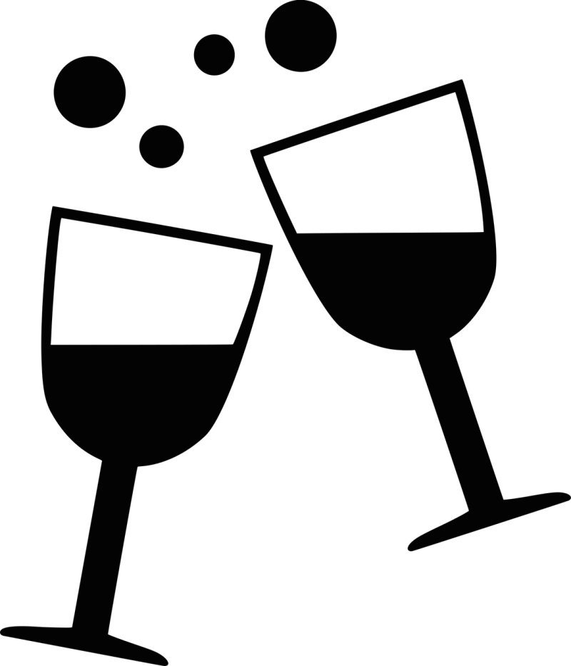 Party logo Party icon Wine glasses Stickdatei – Essen & Trinken