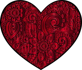 Heart Symbol Beautiful flowers Stickdatei – Herzen & Liebe