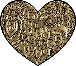 Heart Floral Art Stickdatei