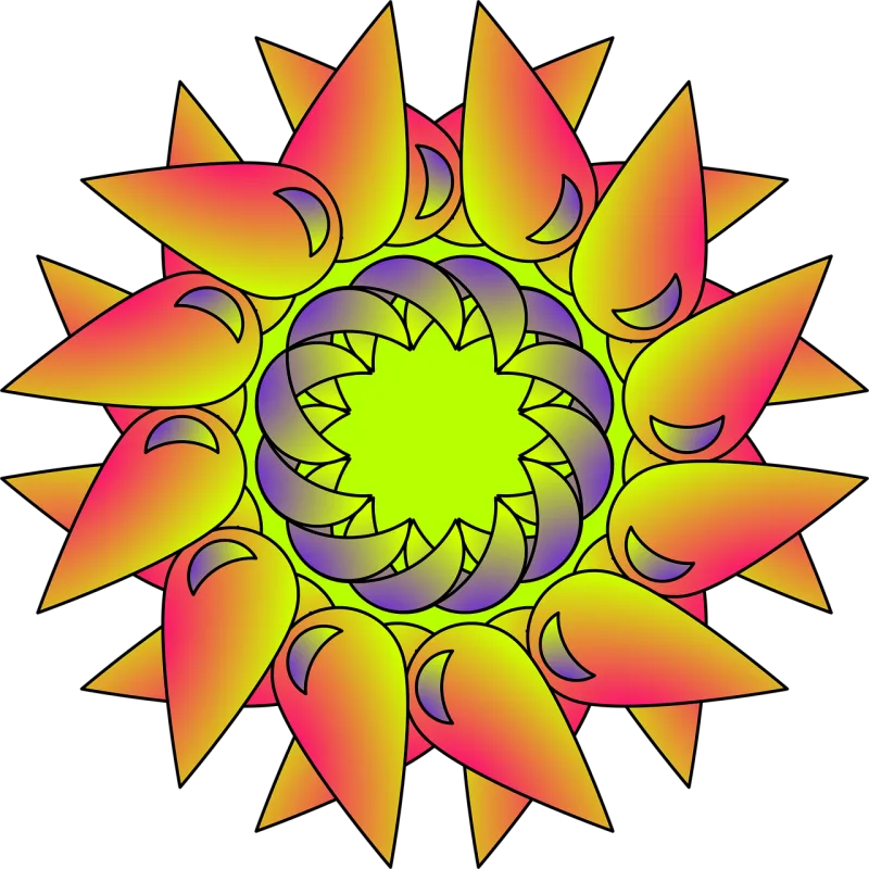 Mandala Floral Ornament Stickdatei – Blumen