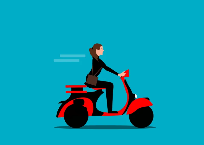 Woman Scooter Vespa Stickdatei – Fahrzeuge