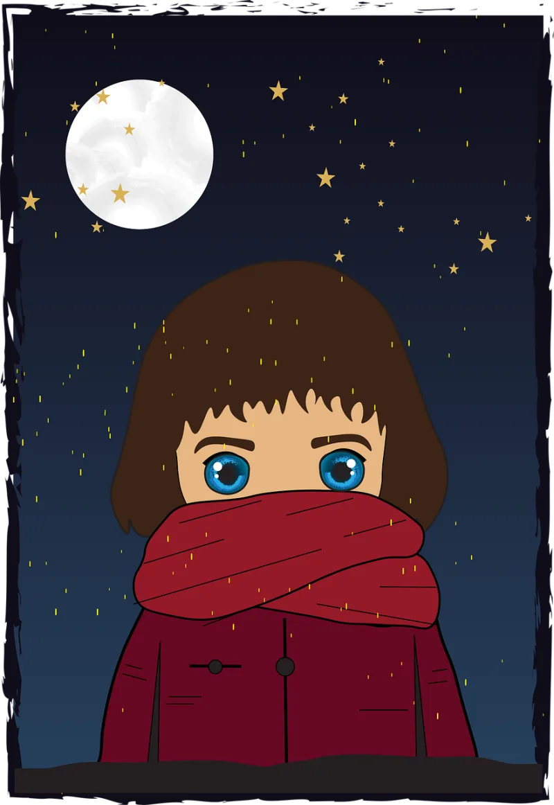 Child Character Girl Stickdatei – Weihnachten